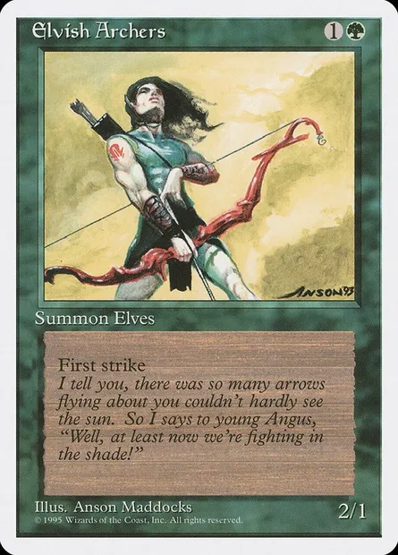 Archers elfes, carte Magic 4ED 243 — extension Quatrième Edition