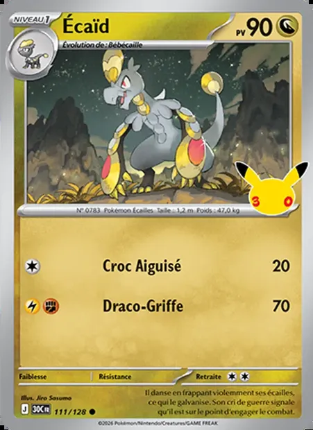 Écaïd, carte Pokémon 30C 111 — extension 30ᵉ Anniversaire