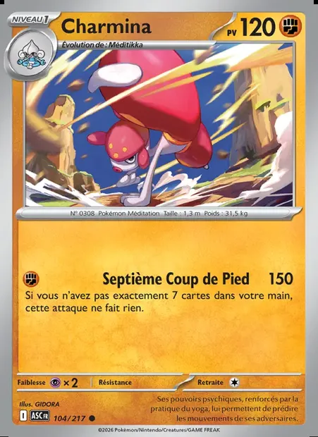 Charmina, carte Pokémon ASC 104 — extension Héros Transcendants