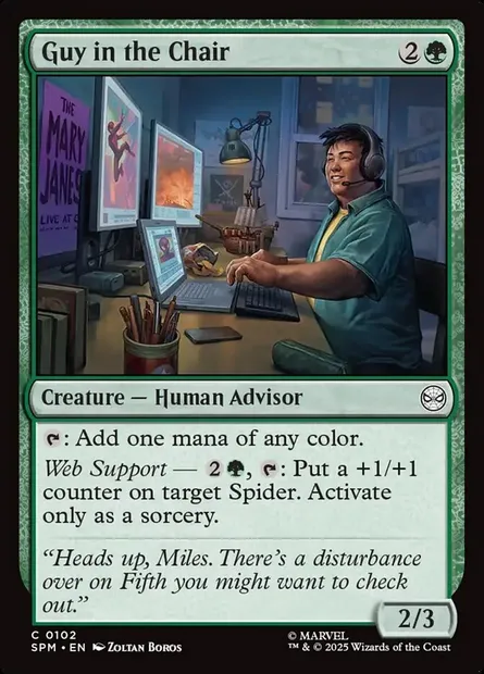 Guy in the Chair, Magic card SPM 102 — Marvel's Spider-Man set