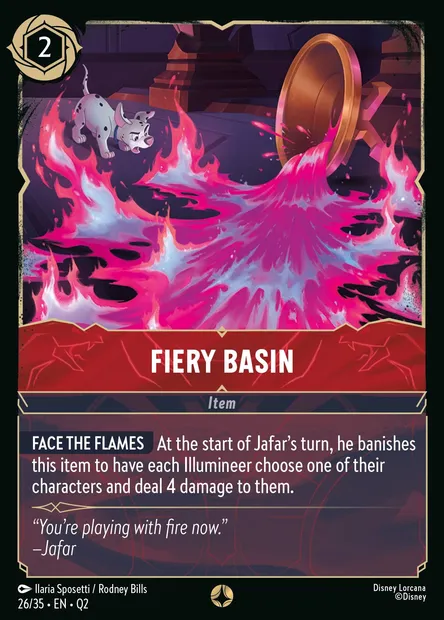 Fiery Basin, Disney Lorcana card Q2-026 — Illumineer's Quest: Palace Heist set