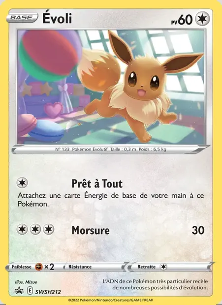 Évoli, carte Pokémon SWSH 212 — extension Promo SWSH