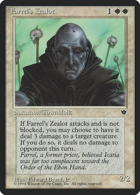 Farrel's Zealot, carte Magic FEM 3c — extension Fallen Empires