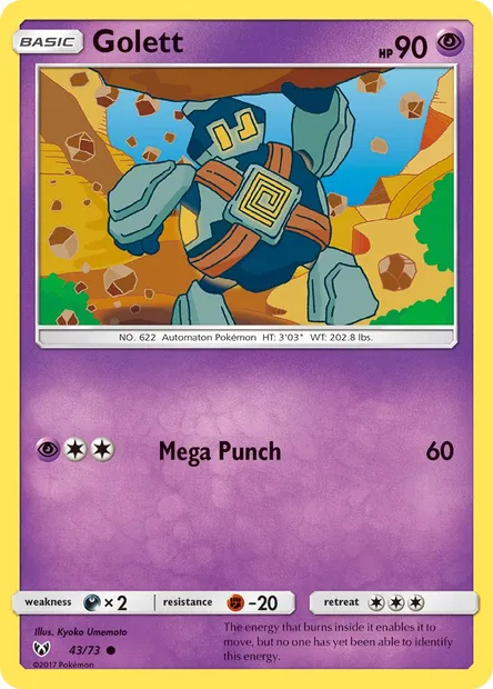 Golett, Pokémon card SLG 43 — Shining Legends set