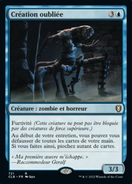 Création oubliée, carte Magic CLB 721 — extension Commander Légendes : la bataille de la Porte de Baldur