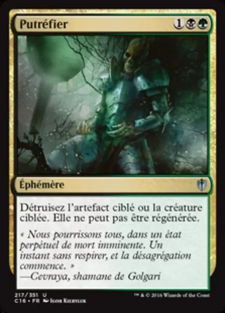 Putréfier, carte Magic C16 217 — extension Commander 2016