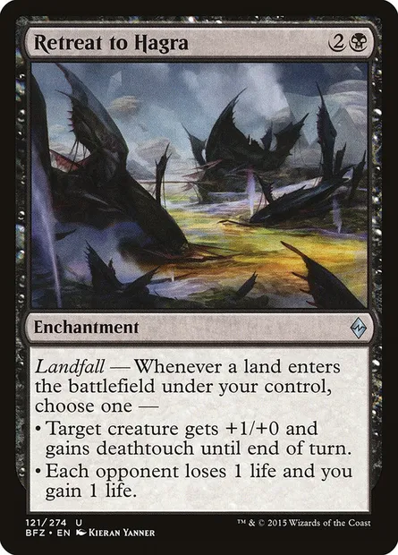 Retreat to Hagra, Magic card BFZ 121 — Battle for Zendikar set