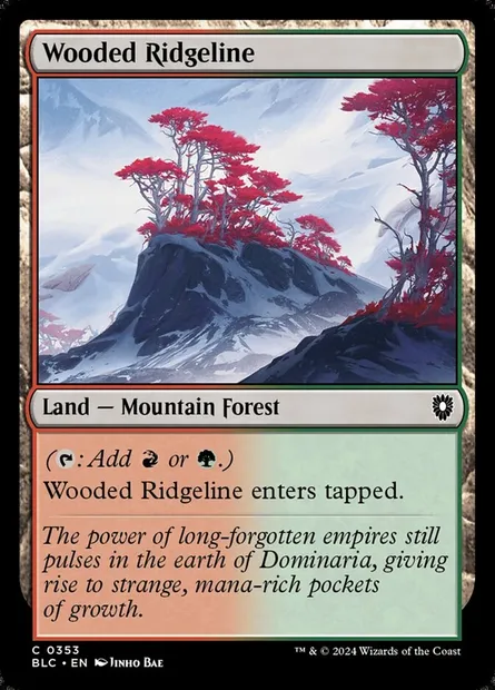 Wooded Ridgeline, Magic card BLC 353 — Bloomburrow Commander set
