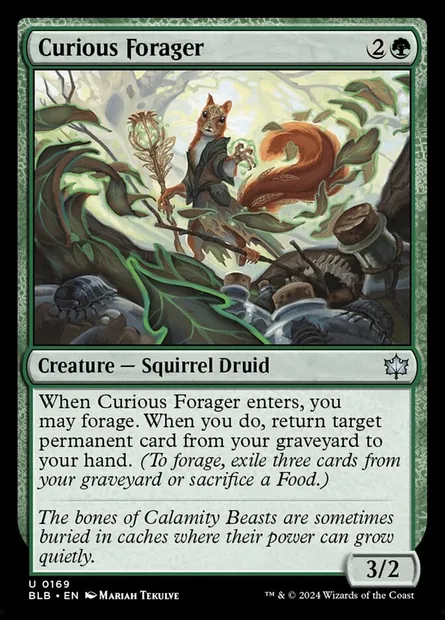 Curious Forager, Magic card BLB 169 — Bloomburrow set