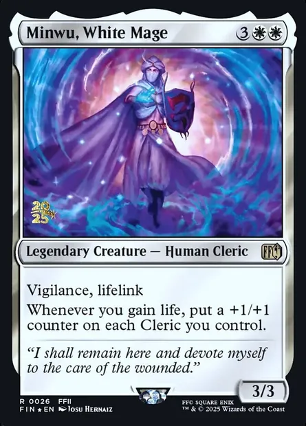 Minwu, White Mage, Magic card PFIN 26s — Final Fantasy Promos set