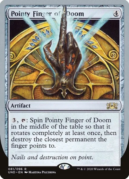 Pointy Finger of Doom, carte Magic UND 81 — extension Unsanctioned