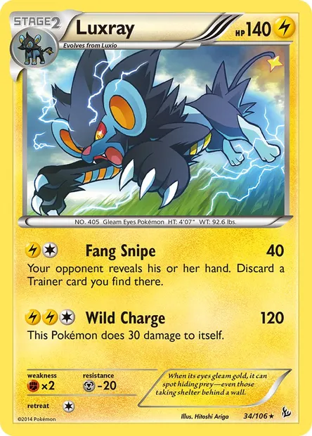 Luxray, Pokémon card FLF 34 — Flashfire set