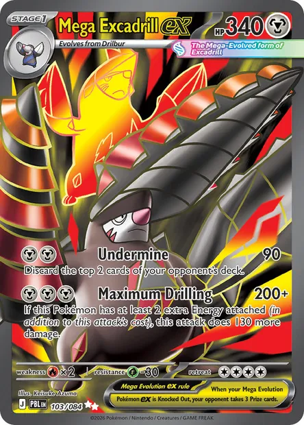 Mega Excadrill ex, Pokémon card PBL 103 — Pitch Black set