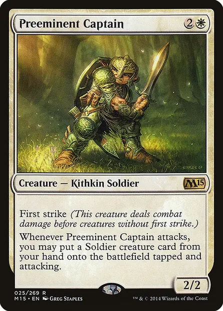 Preeminent Captain, Magic card M15 25 — Magic 2015 set