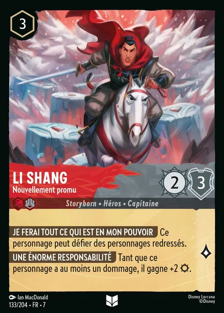 Li Shang - Nouvellement promu, carte Disney Lorcana CH7-133 — extension L'île d'Archazia