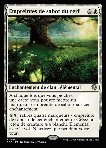 Empreintes de sabot du cerf, carte Magic ECC 64 — extension Lorwyn Eclipsed Commander