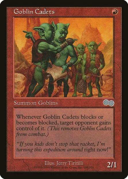 Goblin Cadets, Magic card USG 189 — Urza's Saga set