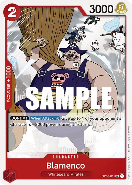 Blamenco, carte One Piece OP03-011 — extension PILLARS OF STRENGTH