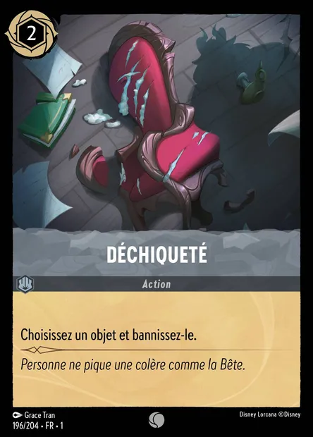 Déchiqueté, carte Disney Lorcana CH1-196 — extension Premier Chapitre