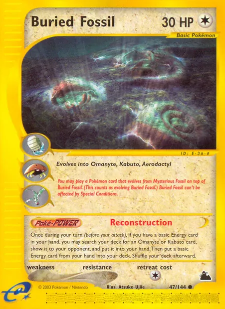 Buried Fossil, carte Pokémon SK 47 — extension Skyridge