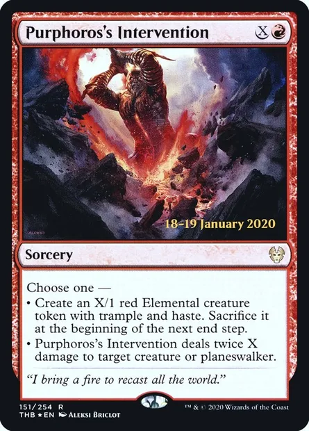 Purphoros's Intervention, Magic card PTHB 151s — Theros Beyond Death Promos set