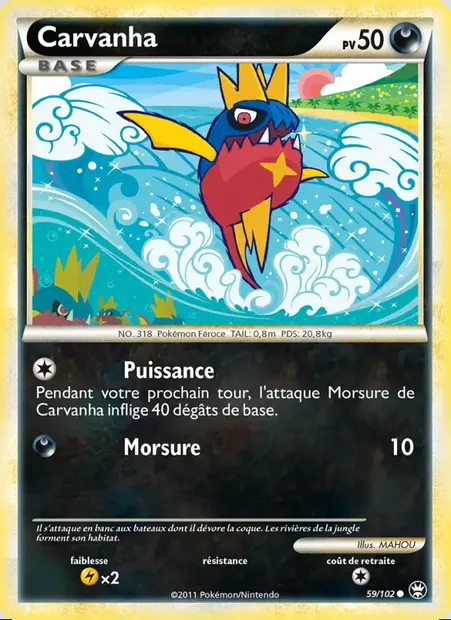 Carvanha, carte Pokémon TM 59 — extension Triomphant