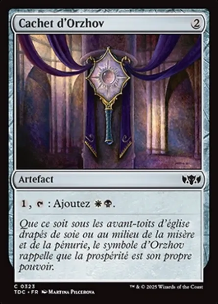 Cachet d'Orzhov, carte Magic TDC 323 — extension Tarkir: Dragonstorm Commander