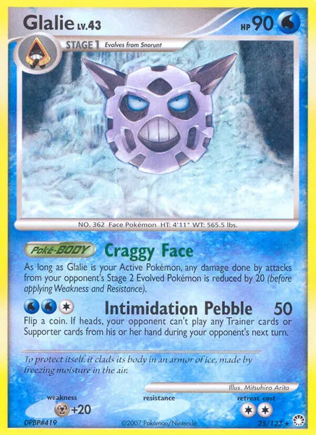 Glalie, Pokémon card MT 25 — Mysterious Treasures set