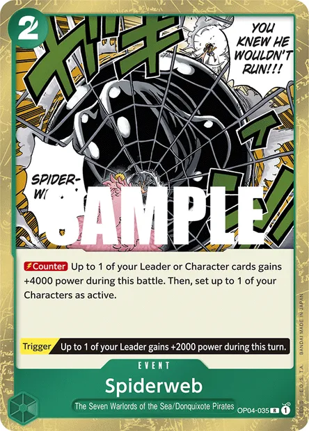 Spiderweb, One Piece card OP04-035 — KINGDOMS OF INTRIGUE set