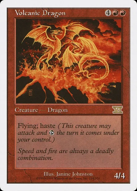 Volcanic Dragon, Magic card 6ED 214 — Classic Sixth Edition set
