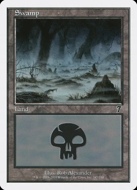 Swamp, Magic card 7ED 347 — Seventh Edition set