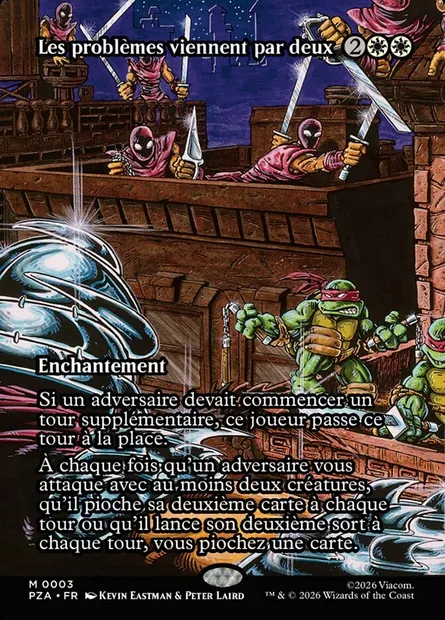 Les problèmes viennent par deux, carte Magic PZA 3 — extension Teenage Mutant Ninja Turtles Source Material