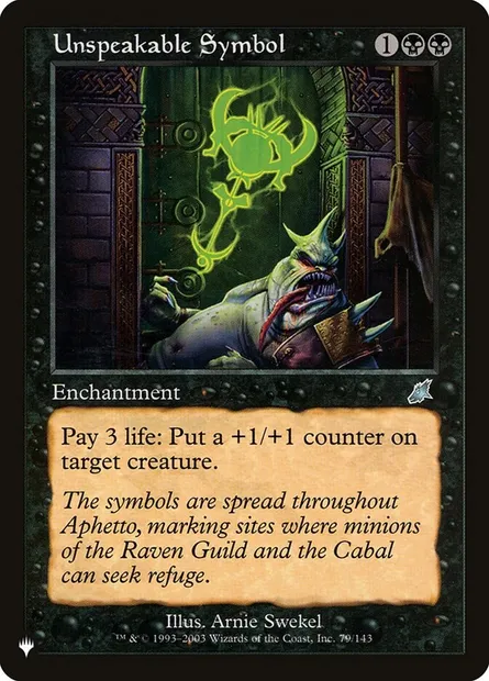 Symbole innommable, carte Magic PLST SCG-79 — extension The List