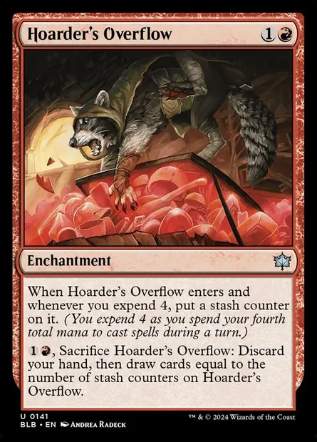 Hoarder's Overflow, Magic card BLB 141 — Bloomburrow set
