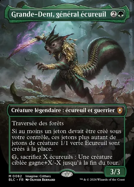 Grande-Dent, général écureuil, carte Magic BLC 82 — extension Bloomburrow Commander