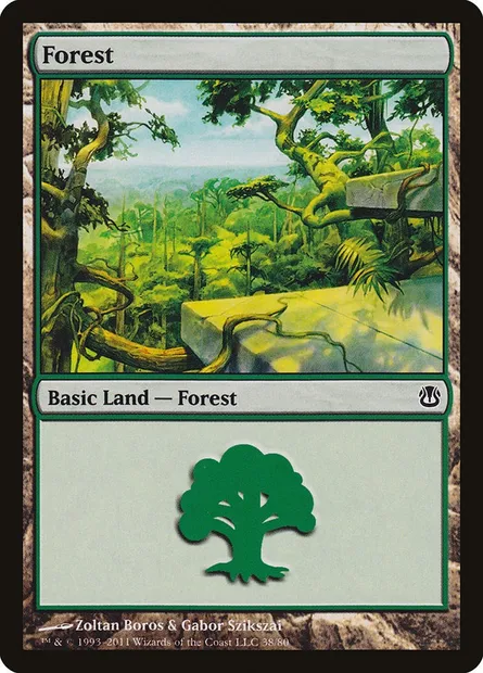 Forest, Magic card DDH 38 — Duel Decks: Ajani vs. Nicol Bolas set