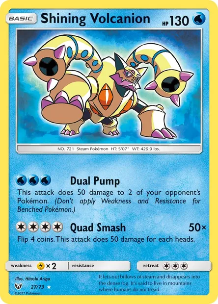 Shining Volcanion, Pokémon card SLG 27 — Shining Legends set