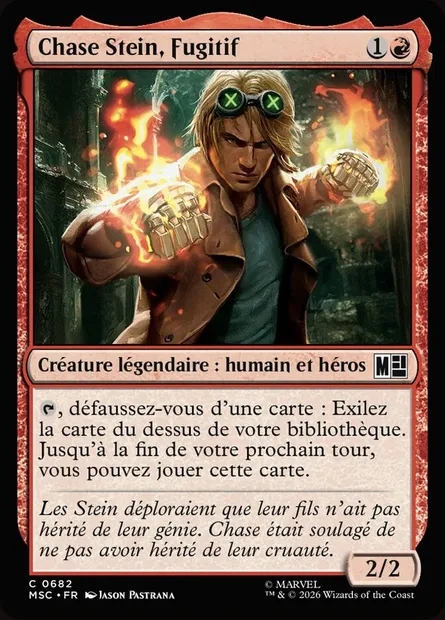 Chase Stein, Fugitif, carte Magic MSC 682 — extension Marvel Super Heroes Commander