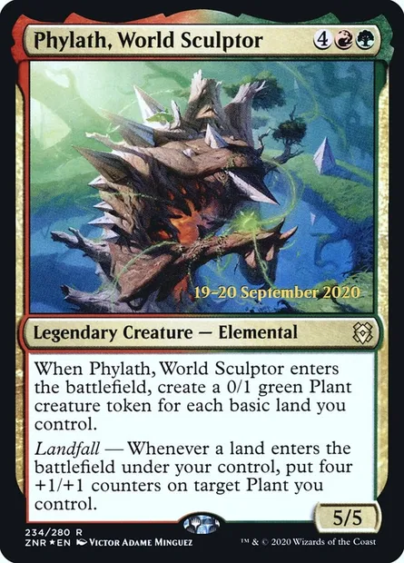 Phylath, World Sculptor, Magic card PZNR 234s — Zendikar Rising Promos set