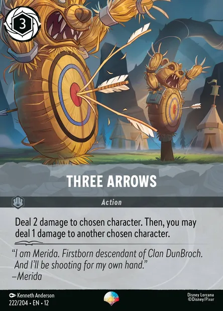 Three Arrows, Disney Lorcana card CH12-222 — Wilds Unknown set