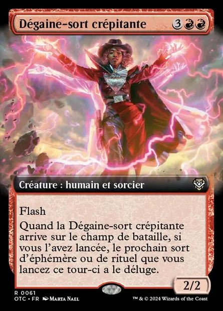 Dégaine-sort crépitante, carte Magic OTC 61 — extension Outlaws of Thunder Junction Commander