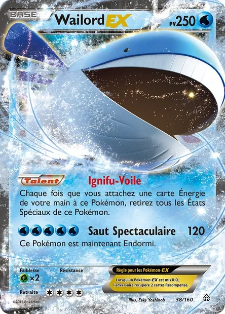 Wailord EX, carte Pokémon PRC 38 — extension Primo-Choc