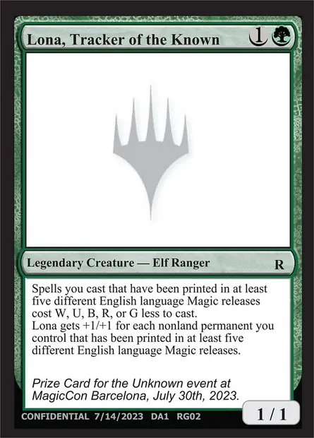 Lona, Tracker of the Known, Magic card UNK RG02c — Unknown Event set