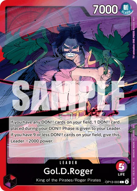Gol.D.Roger, One Piece card OP13-003 — CARRYING ON HIS WILL set