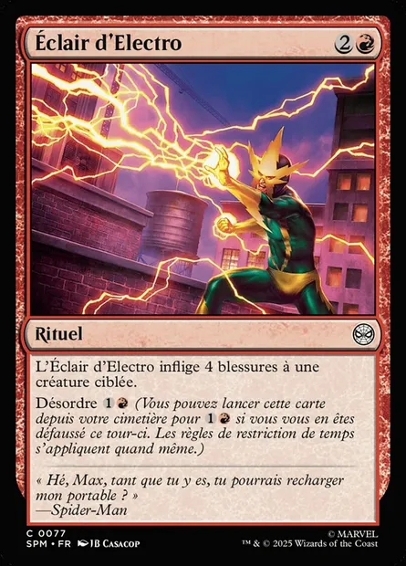Éclair d'Electro, carte Magic SPM 77 — extension Marvel's Spider-Man