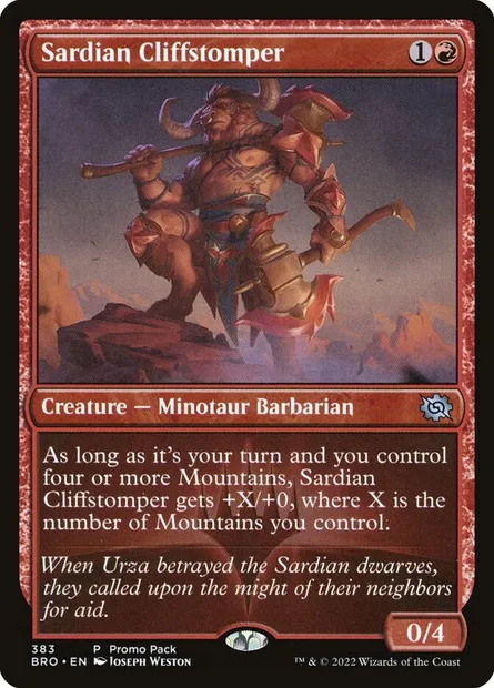 Sardian Cliffstomper, Magic card BRO 383 — The Brothers' War set