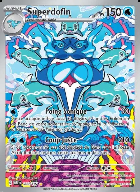 Superdofin, carte Pokémon OBF 200 — extension Flammes Obsidiennes