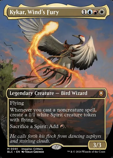 Kykar, Wind's Fury, Magic card BLC 91 — Bloomburrow Commander set
