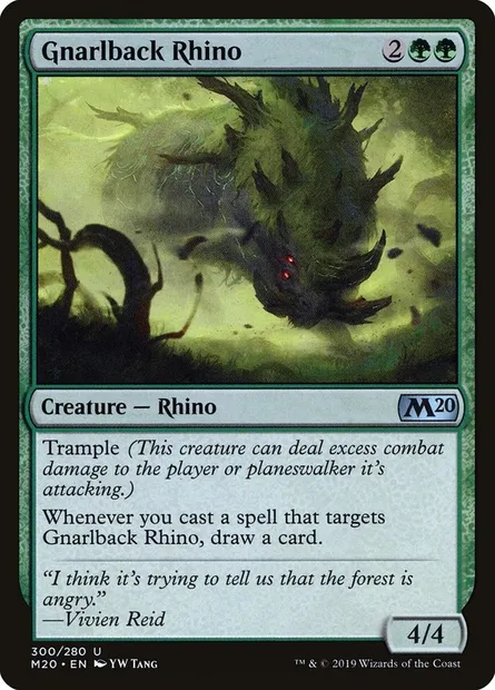 Gnarlback Rhino, Magic card M20 300 — Core Set 2020 set