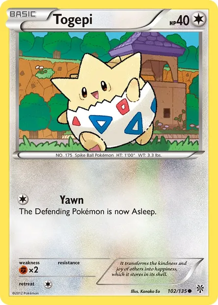 Togepi, Pokémon card PLS 102 — Plasma Storm set